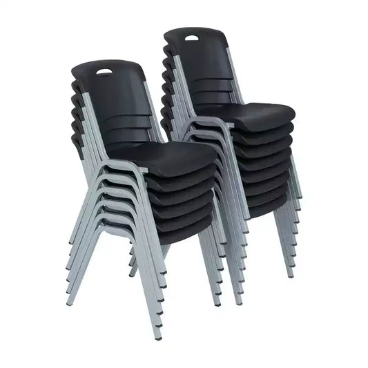 Lifetime Commercial Grade Stacking Chair, 14-Pack, Black (80569)