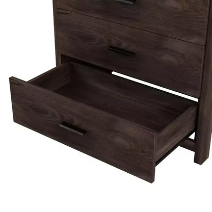 Cassettiera a 5 cassetti in stile retrò country, facile da montare a incastro, cassetti scorrevoli, contenitore sicuro per la camera da letto