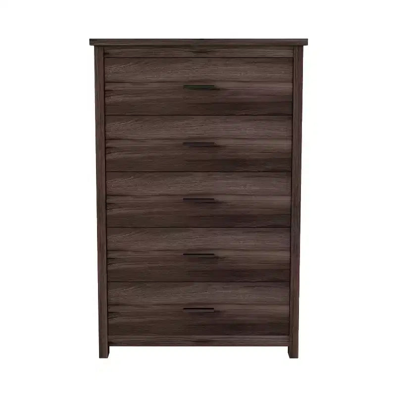 Okak 5-Drawer Dresser with Retro Country Style Easy Buckle Assembly, Smooth Sliding Drawers, Safe Storage for Bedroom