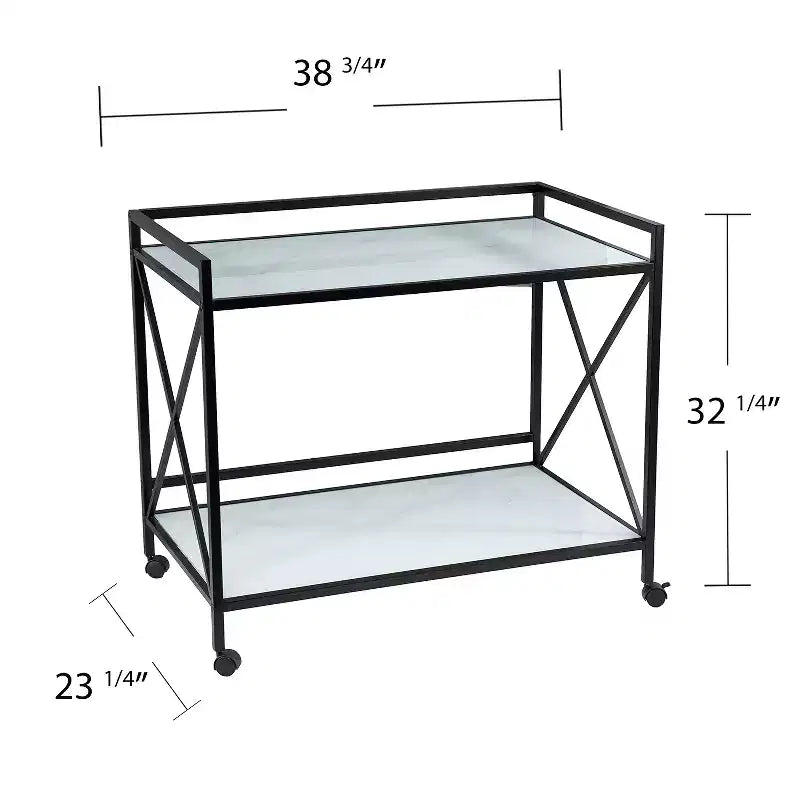 Carrello da Bar Maxton - Bianco e Nero