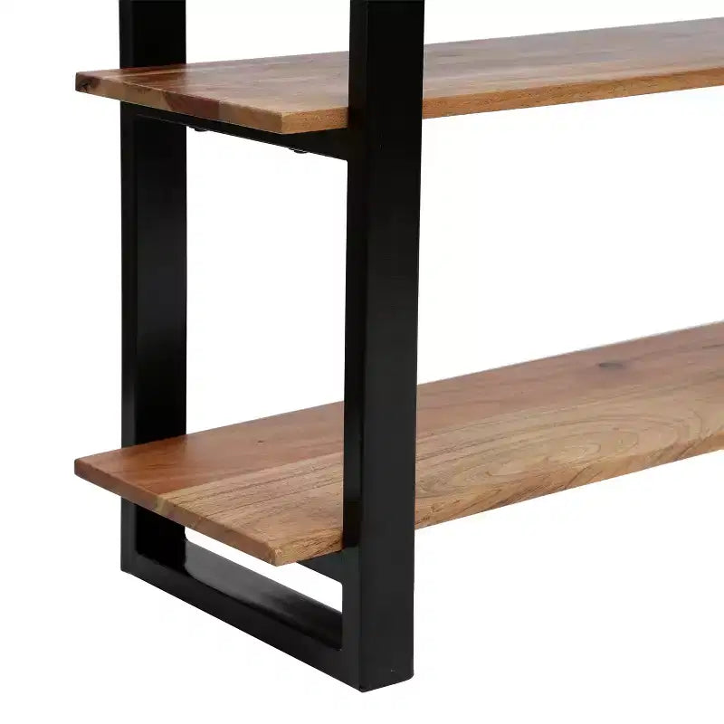 Rooker - Consolle in Legno di Acacia e Ferro, Fatta a Mano, Stile Industriale Moderno