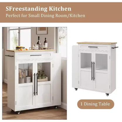 Carrello da cucina mobile con armadietto e portaspezie