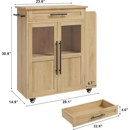 Carrello da cucina mobile con armadietto e portaspezie