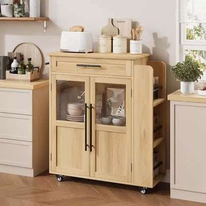 Carrello da cucina mobile con armadietto e portaspezie