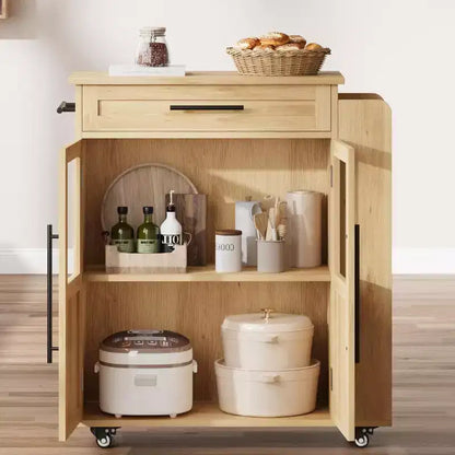 Carrello da cucina mobile con armadietto e portaspezie