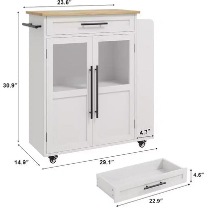 Carrello da cucina mobile con armadietto e portaspezie