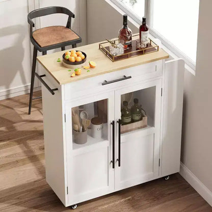 Carrello da cucina mobile con armadietto e portaspezie
