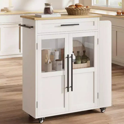 Carrello da cucina mobile con armadietto e portaspezie