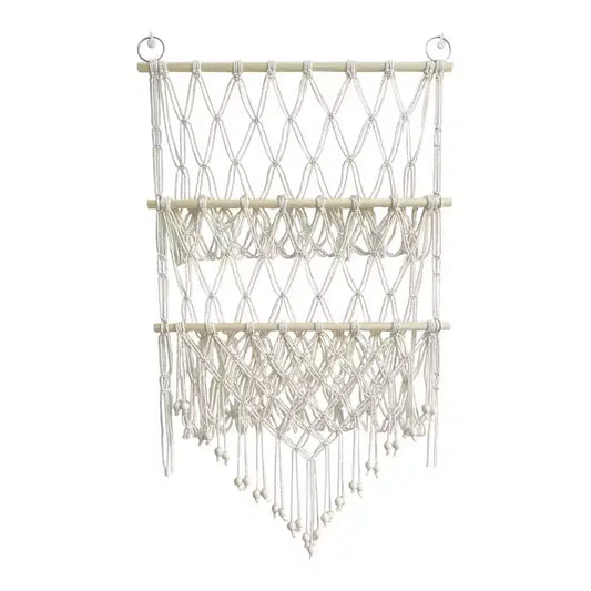 Stuffed Animal Storage Hammock Toy Hammock Net 2-layer Wood Plush Toys Holder Hanging Toy Organizer Wall Hanging Mesh Net for Nursery Play Room