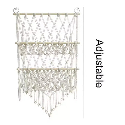 Amaca portaoggetti per animali di peluche Rete per giocattoli a 2 strati in legno Supporto per giocattoli di peluche Organizzatore di giocattoli sospeso Rete a maglie da parete per cameretta e sala giochi