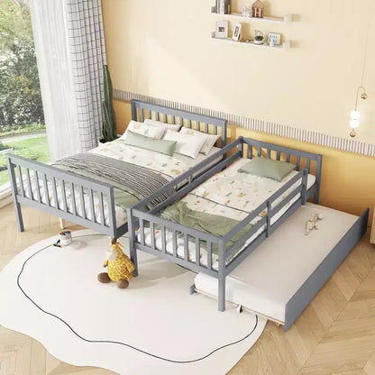 Letto a Castello Gemello su Una Piazza e Mezza con Letto Estraibile e Scala Convertibile