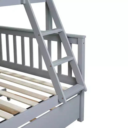 Letto a Castello Gemello su Una Piazza e Mezza con Letto Estraibile e Scala Convertibile