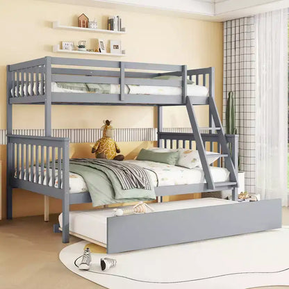 Letto a Castello Gemello su Una Piazza e Mezza con Letto Estraibile e Scala Convertibile