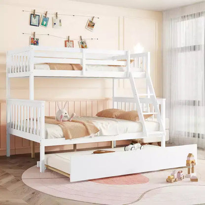 Letto a Castello Gemello su Una Piazza e Mezza con Letto Estraibile e Scala Convertibile