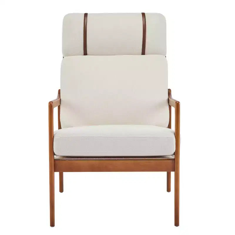 Christopher Knight Home Zephys Poltrona moderna in legno con schienale alto e cuscini in stile Mid-Century