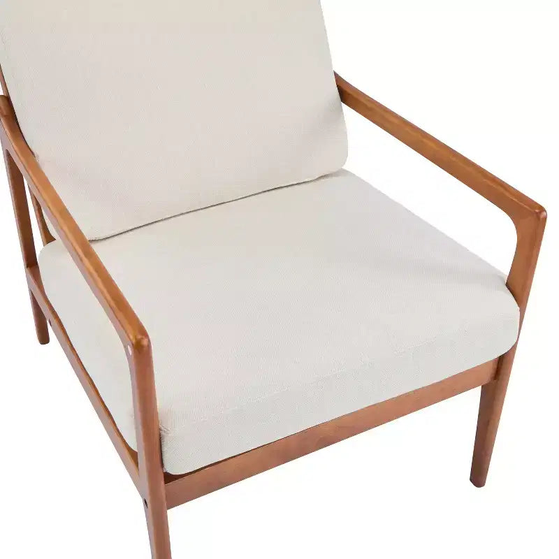 Christopher Knight Home Zephys Poltrona moderna in legno con schienale alto e cuscini in stile Mid-Century