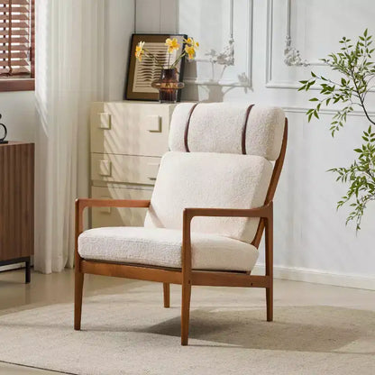 Christopher Knight Home Zephys Poltrona moderna in legno con schienale alto e cuscini in stile Mid-Century