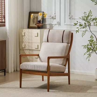 Christopher Knight Home Zephys Poltrona moderna in legno con schienale alto e cuscini in stile Mid-Century