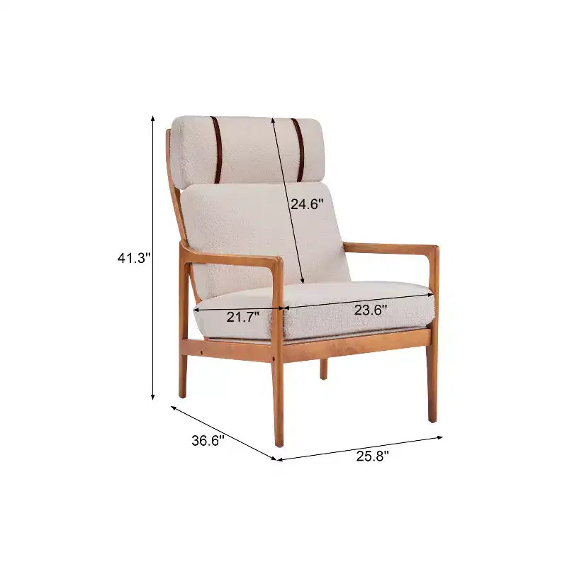 Christopher Knight Home Zephys Poltrona moderna in legno con schienale alto e cuscini in stile Mid-Century