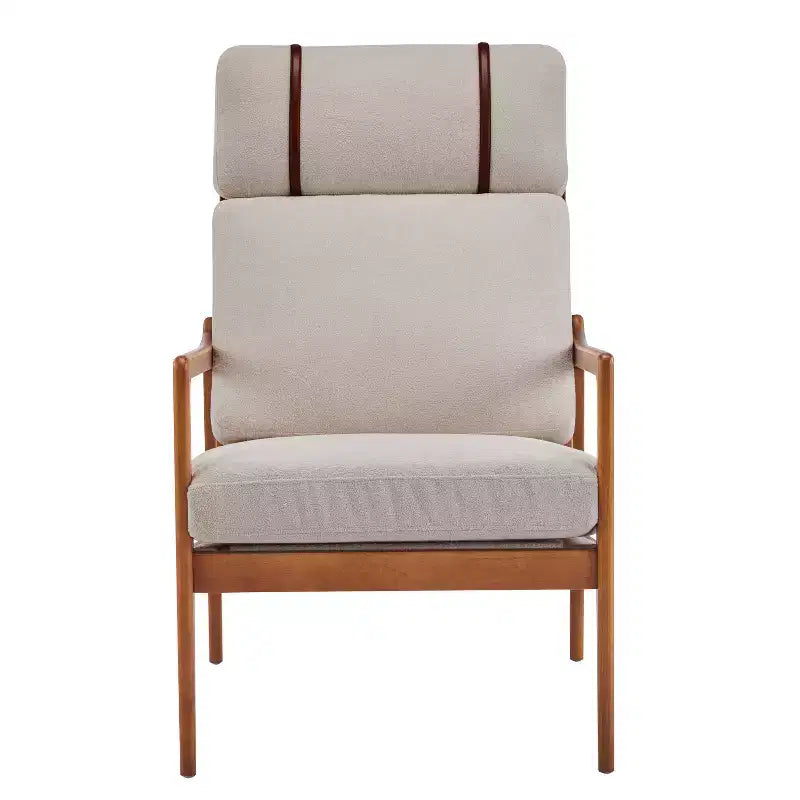 Christopher Knight Home Zephys Poltrona moderna in legno con schienale alto e cuscini in stile Mid-Century