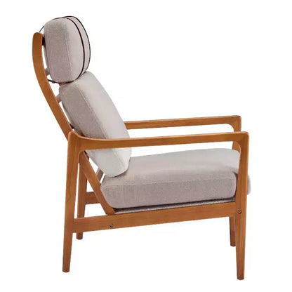 Christopher Knight Home Zephys Poltrona moderna in legno con schienale alto e cuscini in stile Mid-Century