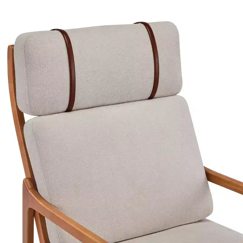 Christopher Knight Home Zephys Poltrona moderna in legno con schienale alto e cuscini in stile Mid-Century