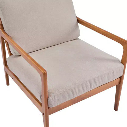Christopher Knight Home Zephys Poltrona moderna in legno con schienale alto e cuscini in stile Mid-Century