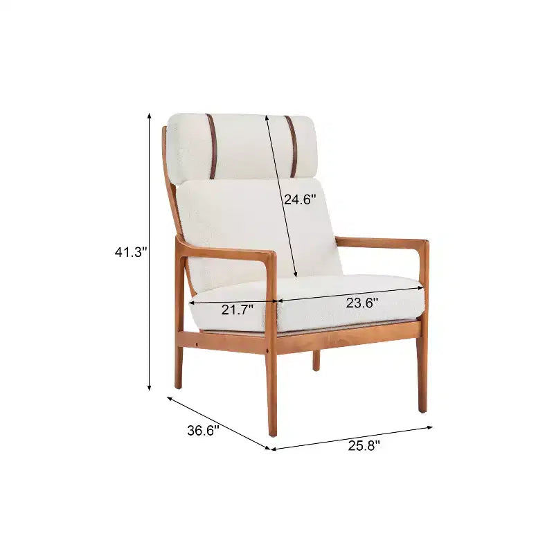Christopher Knight Home Zephys Poltrona moderna in legno con schienale alto e cuscini in stile Mid-Century
