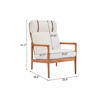 Christopher Knight Home Zephys Poltrona moderna in legno con schienale alto e cuscini in stile Mid-Century