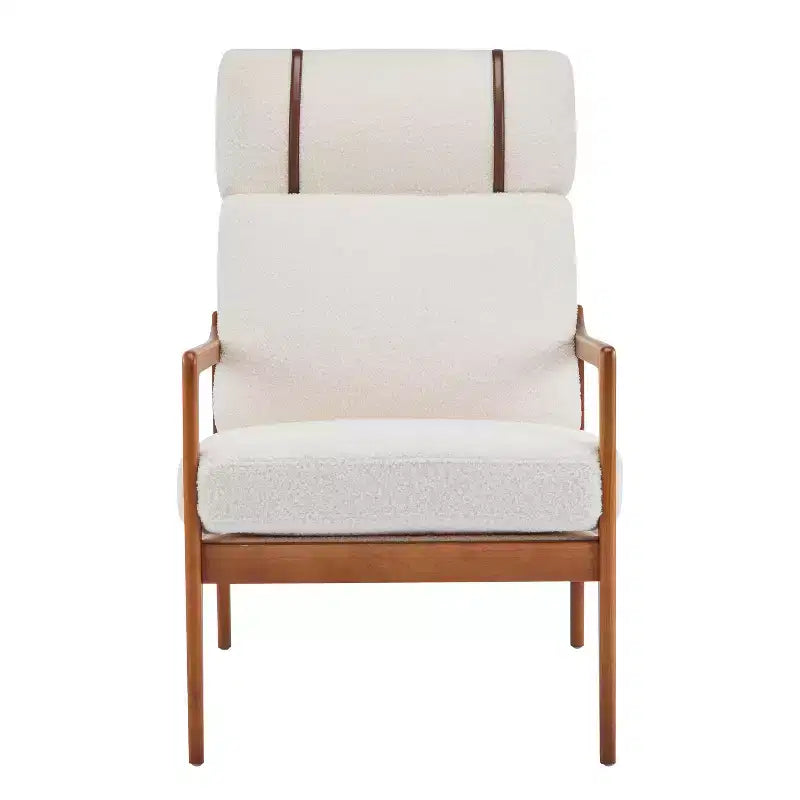 Christopher Knight Home Zephys Poltrona moderna in legno con schienale alto e cuscini in stile Mid-Century