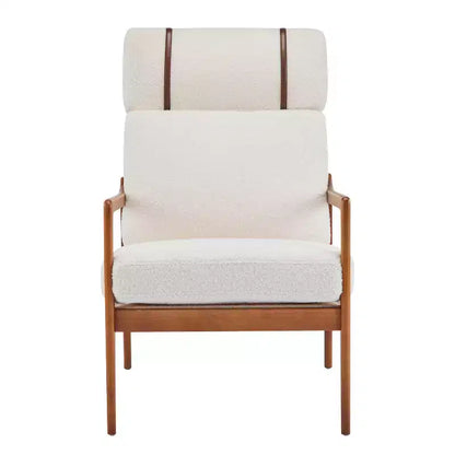 Christopher Knight Home Zephys Poltrona moderna in legno con schienale alto e cuscini in stile Mid-Century