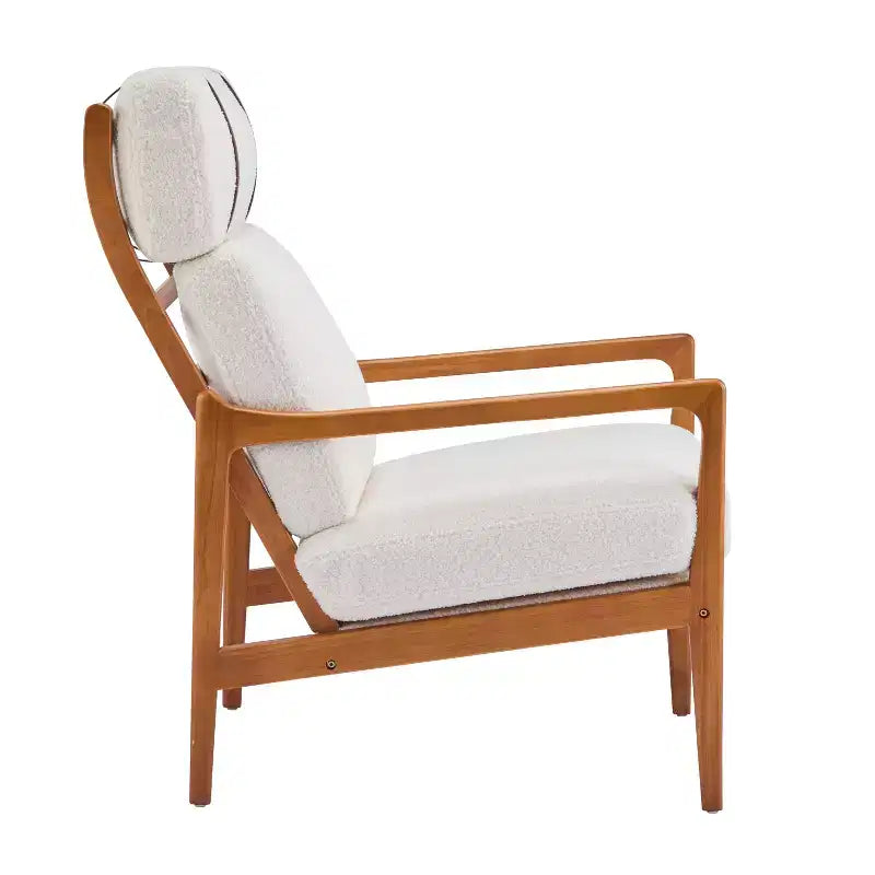 Christopher Knight Home Zephys Poltrona moderna in legno con schienale alto e cuscini in stile Mid-Century