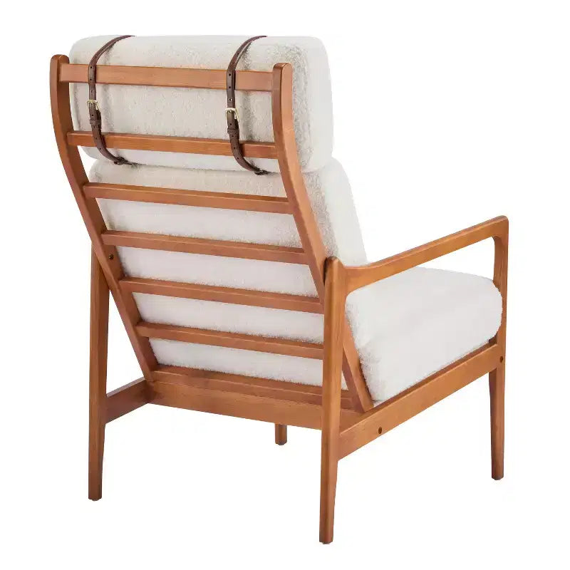 Christopher Knight Home Zephys Poltrona moderna in legno con schienale alto e cuscini in stile Mid-Century