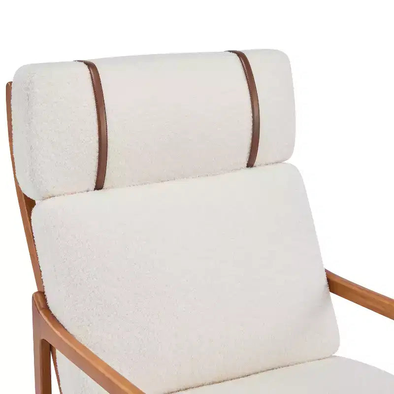 Christopher Knight Home Zephys Poltrona moderna in legno con schienale alto e cuscini in stile Mid-Century