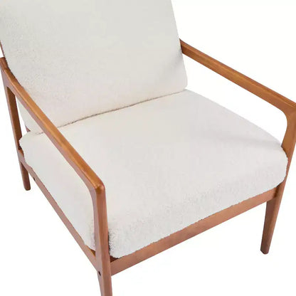 Christopher Knight Home Zephys Poltrona moderna in legno con schienale alto e cuscini in stile Mid-Century