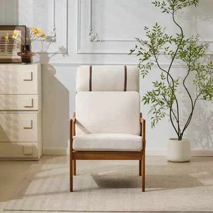 Christopher Knight Home Zephys Poltrona moderna in legno con schienale alto e cuscini in stile Mid-Century