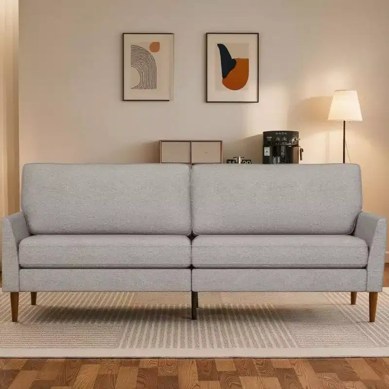 Dyonery 88 Divano Due Posti per Salotto, Comodo Divano Moderno Grigio Blu Oversize, Divano Grande per Camera da Letto Ufficio Montaggio Senza Attrezzi