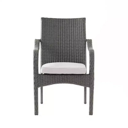 Set da pranzo Christopher Knight Home Varesa in rattan rustico e legno di acacia da 6 pezzi con cuscini