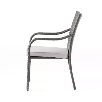 Set da pranzo Christopher Knight Home Varesa in rattan rustico e legno di acacia da 6 pezzi con cuscini