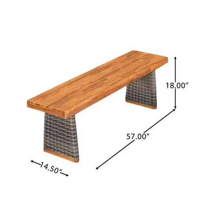 Set da pranzo Christopher Knight Home Varesa in rattan rustico e legno di acacia da 6 pezzi con cuscini