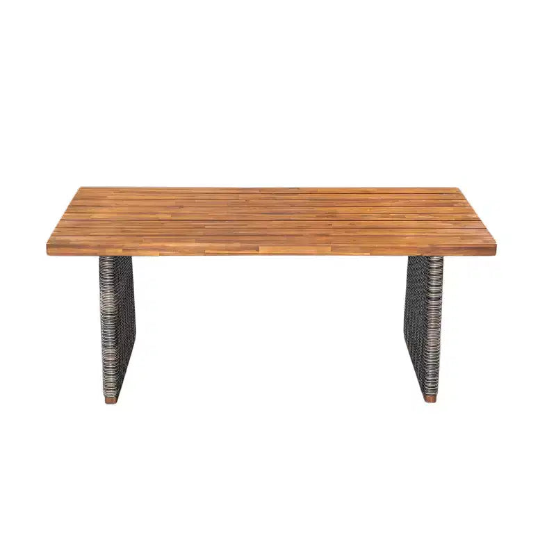 Set da pranzo Christopher Knight Home Varesa in rattan rustico e legno di acacia da 6 pezzi con cuscini