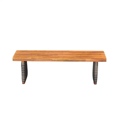 Set da pranzo Christopher Knight Home Varesa in rattan rustico e legno di acacia da 6 pezzi con cuscini