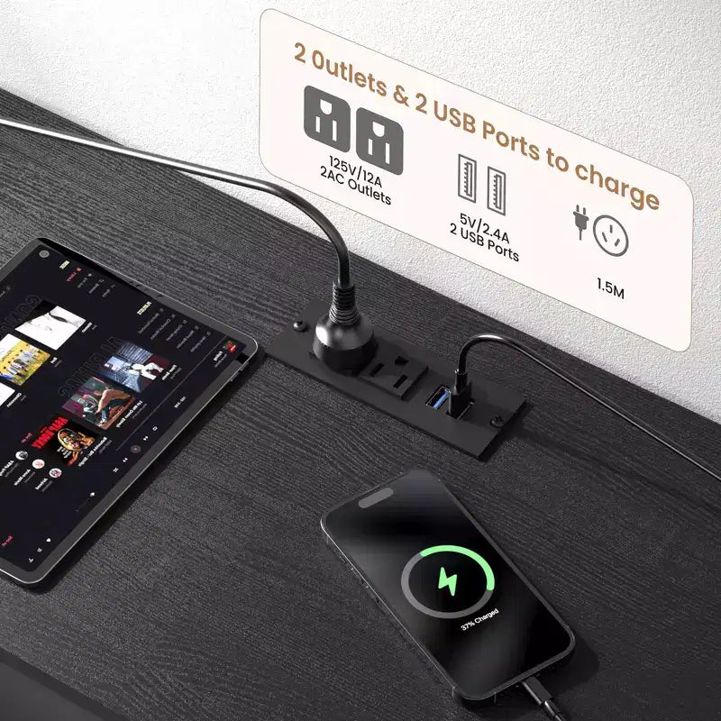 GustoWave Comodino da Comodino a 12 Cassetti in Tessuto, Cassettiera Stretta con Stazione di Ricarica, Luci a LED e Telaio in Metallo, Organizzatore Moderno per Vestiti