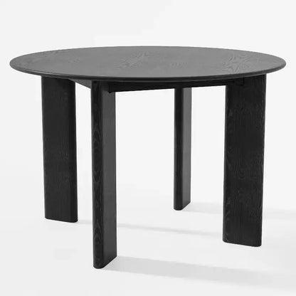 PexFix 45 Tavolo da pranzo rotondo in legno massello nero stile rustico per sale da pranzo moderne e riunioni di famiglia