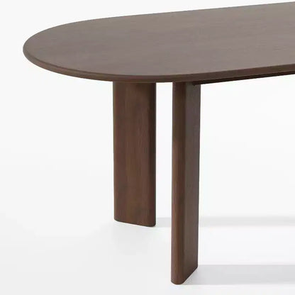 PexFix 67 x 33.5 Noce Legno Massiccio Tavolo da Pranzo Stile Fattoria Piano Ovale in Legno per Sale da Pranzo Moderne e Riunioni di Famiglia