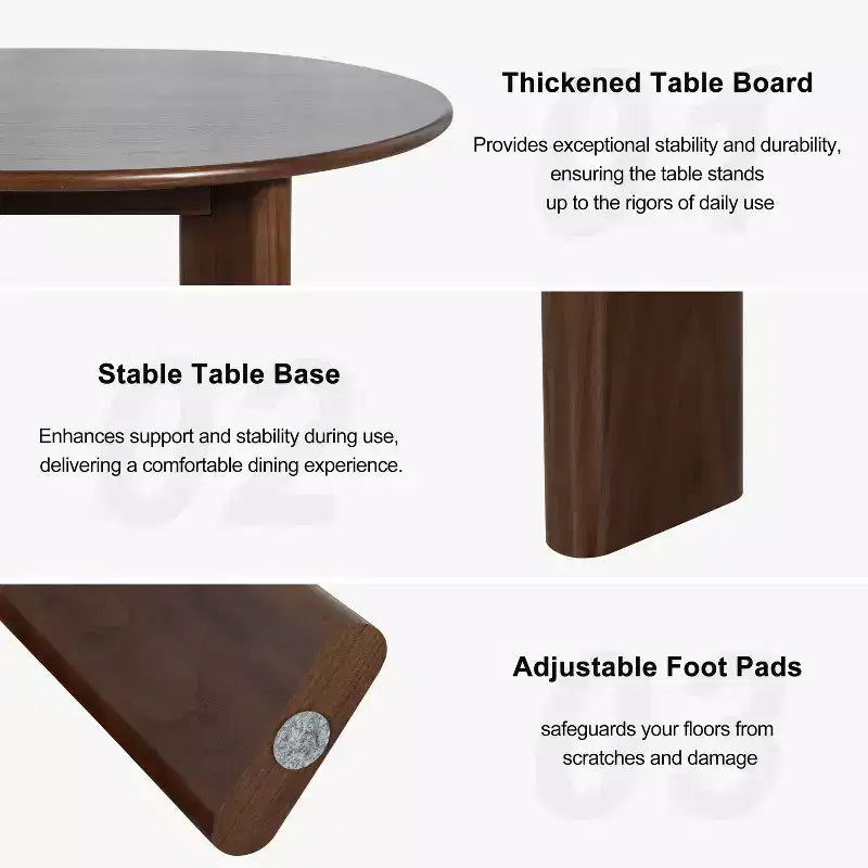 PexFix 67 x 33.5 Noce Legno Massiccio Tavolo da Pranzo Stile Fattoria Piano Ovale in Legno per Sale da Pranzo Moderne e Riunioni di Famiglia
