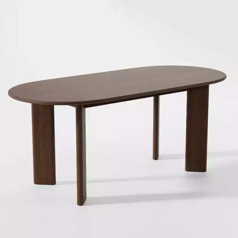 PexFix 67 x 33.5 Noce Legno Massiccio Tavolo da Pranzo Stile Fattoria Piano Ovale in Legno per Sale da Pranzo Moderne e Riunioni di Famiglia