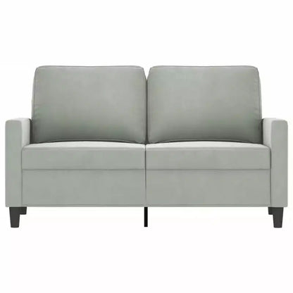 vidaXL Divano Moderno a 2 Posti, Realizzato in Velluto con Struttura in Metallo, Seduta Imbottita Confortevole, Grigio Chiaro - Ideale per Soggiorno o Patio