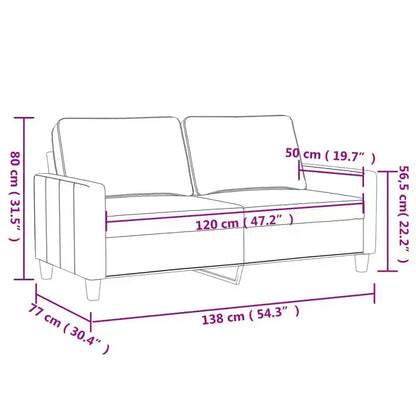 vidaXL Divano Moderno a 2 Posti, Realizzato in Velluto con Struttura in Metallo, Seduta Imbottita Confortevole, Grigio Chiaro - Ideale per Soggiorno o Patio