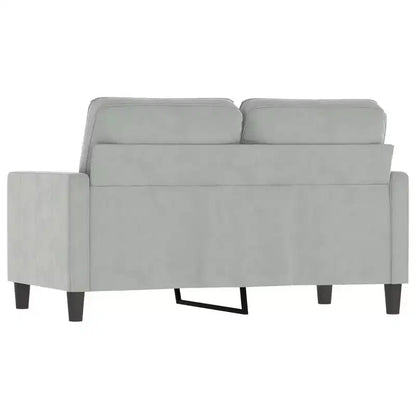 vidaXL Divano Moderno a 2 Posti, Realizzato in Velluto con Struttura in Metallo, Seduta Imbottita Confortevole, Grigio Chiaro - Ideale per Soggiorno o Patio